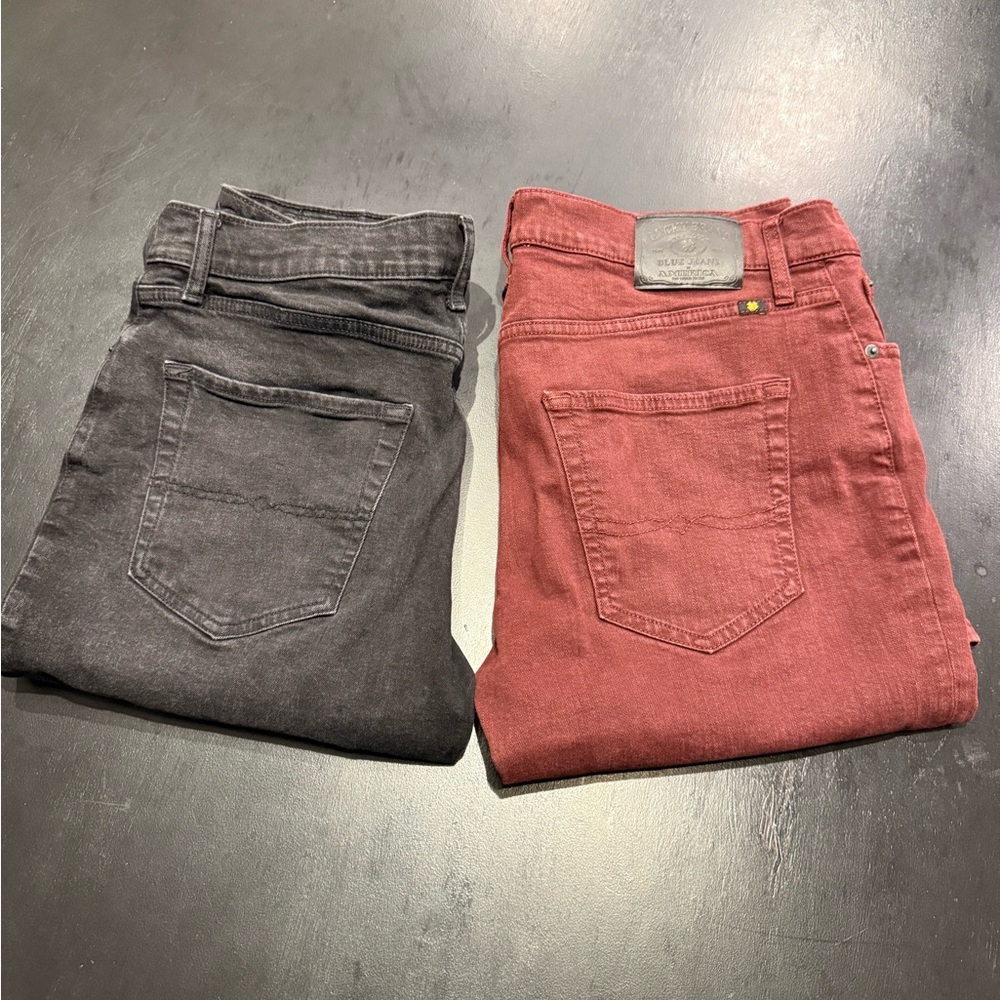 Lucky Brand Men's Gray and Red Jeans